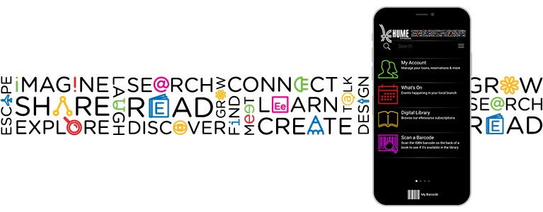 Phone in front of Libraries branding